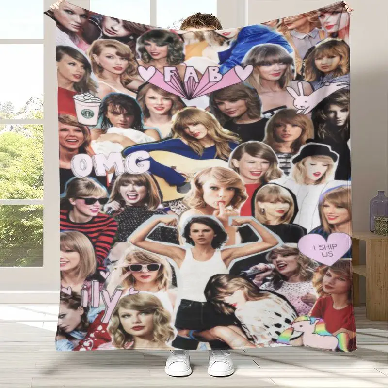Fashion Eras Tour T-Taylor Superstar Music Flannel Throw Blanket,Cozy Blanket for Bed,Sofa,Living Room,Picnic,Camping,Home Decor