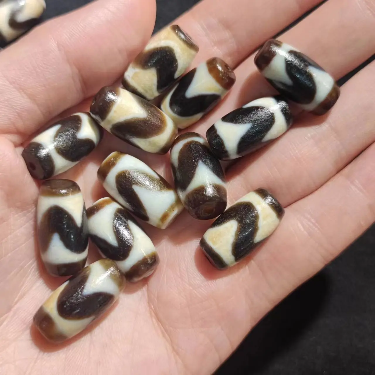 5pcs/lot natural multi-pattern old agate dzi Barrel beads Weathering lines Rare breeds Handmade bead Necklace pendant Accessory