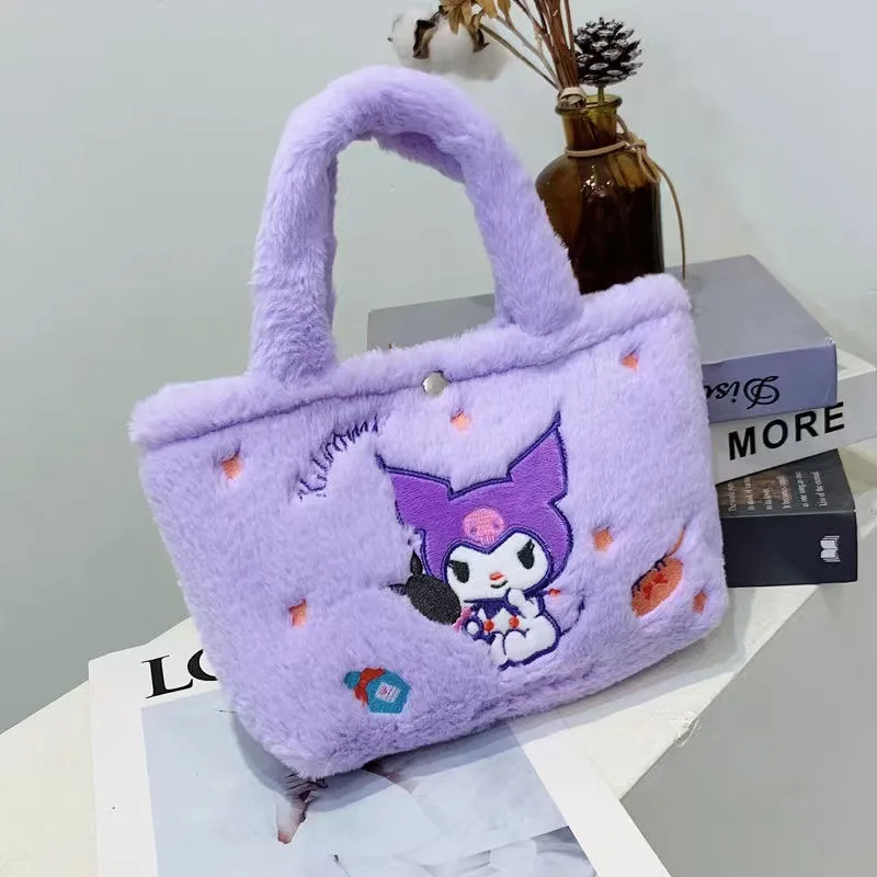 Kawaii Sanrio Plüschtasche Kuromi Umhängetasche Cinnamoroll Handtasche My Melody Rucksack Hello Kitty Tote Beutel Taschen Mädchen Anime Geschenk