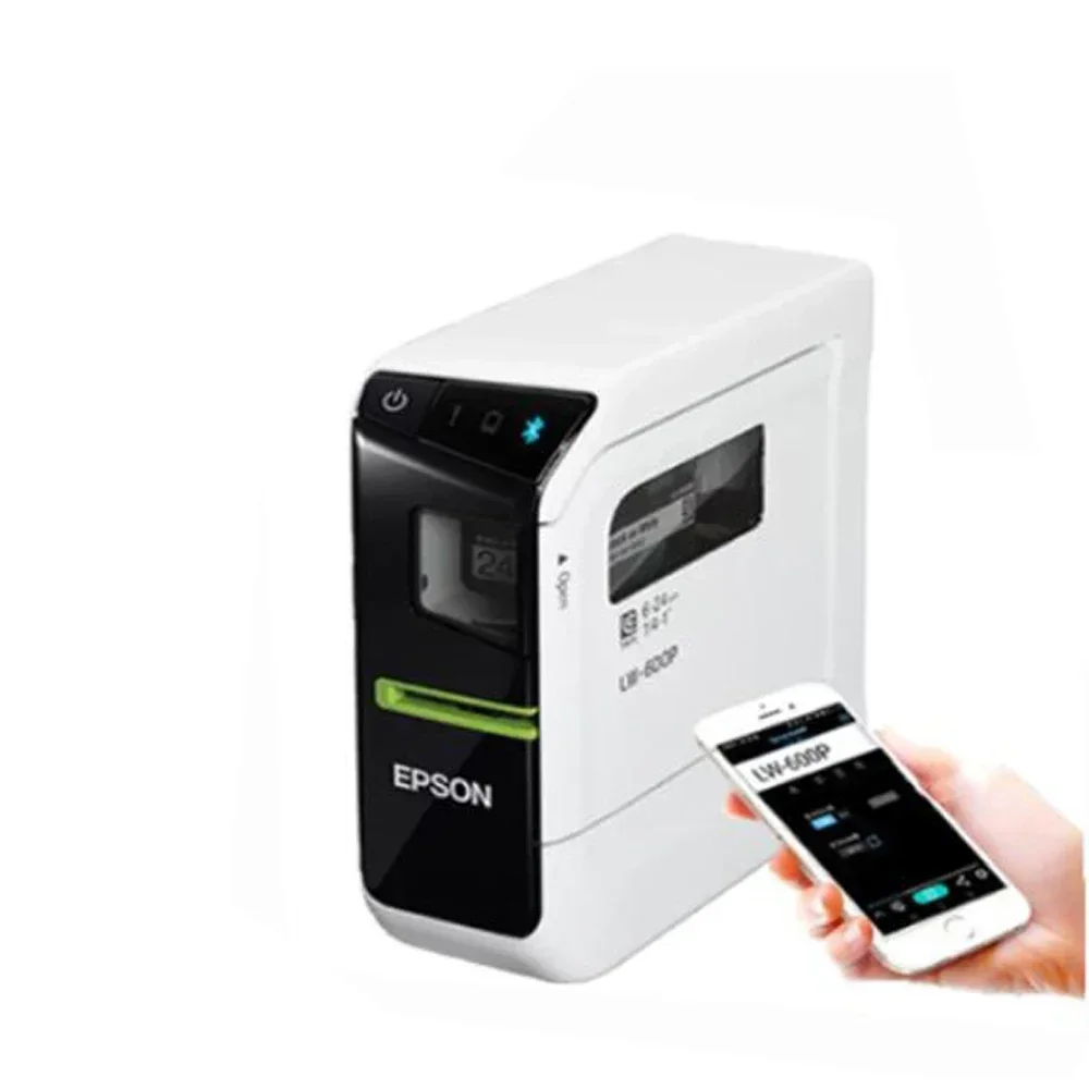 Diskon Besar 2025 EPSON Asli LW-600P Printer Termal Label Portabel Stiker Tahan Air Kantor Rumah USB Bluetooth 6/9/12/18/24 MM