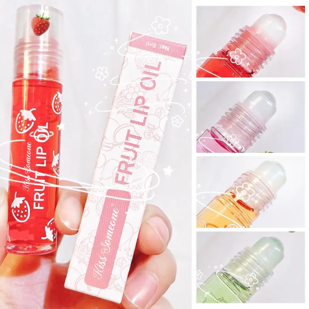 Roll-On Olio per labbra Balsamo per labbra idratante Olio per labbra nutriente liquido Olio per labbra alla frutta trasparente incoloro Nuovo regalo per San Valentino Labbra