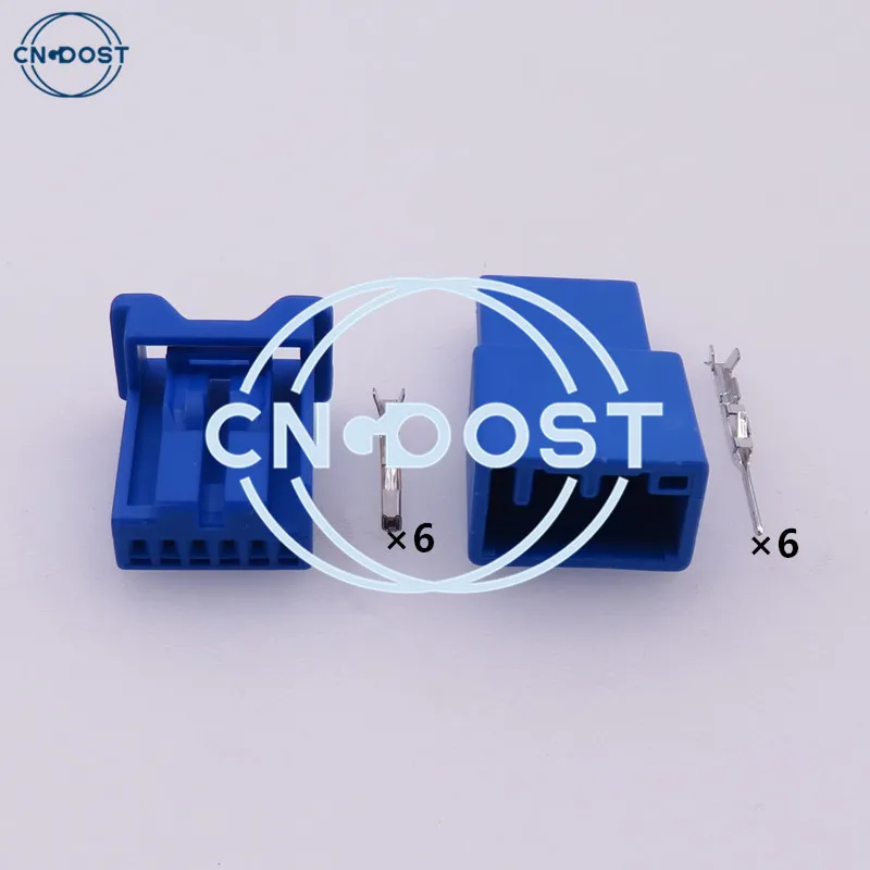 

1 Set 6 Pin Blue Automobile Wiring Socket AC Assembly Wiring Harness Connetcor Auto Unsealed Adapter With Terminal