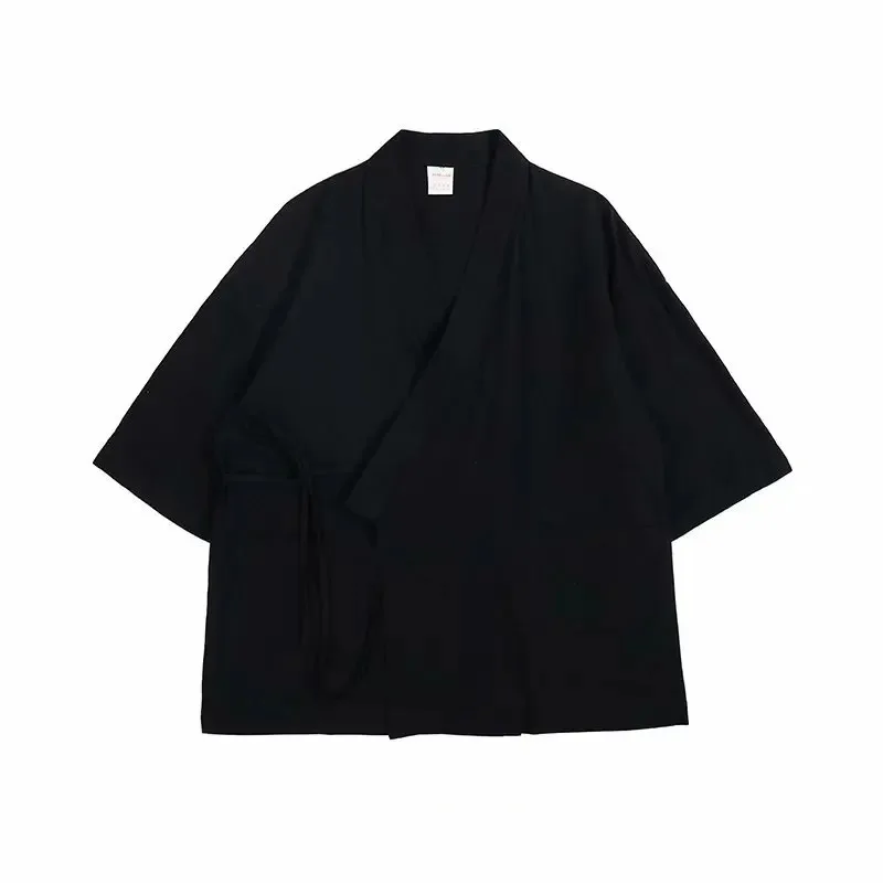 سترة qa156 من القطن والكتان بتصميم كلاسيكي على الطراز الياباني سترات كيمونو هاراجوكو كلاسيكية للرجال يوكاتا H