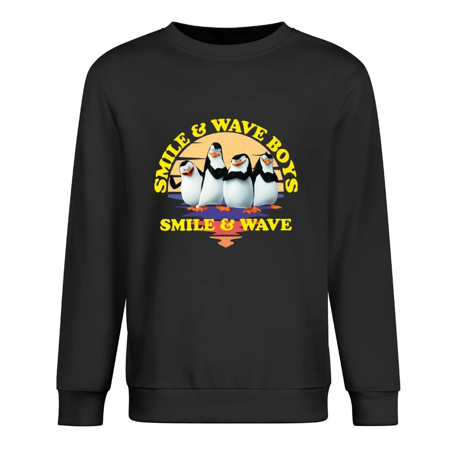 

Madagascar Penguins Smile And Wave Sunset Text Poster V3 Pullover winter clothes blouse aesthetic sweatshirts