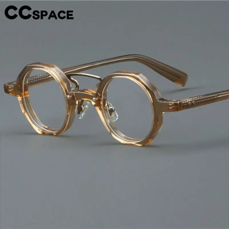 57057 Small Frame Round Acetate Optical Eyeglass Men Women Colorful Stripe Reading Prescription Spectacles Frame
