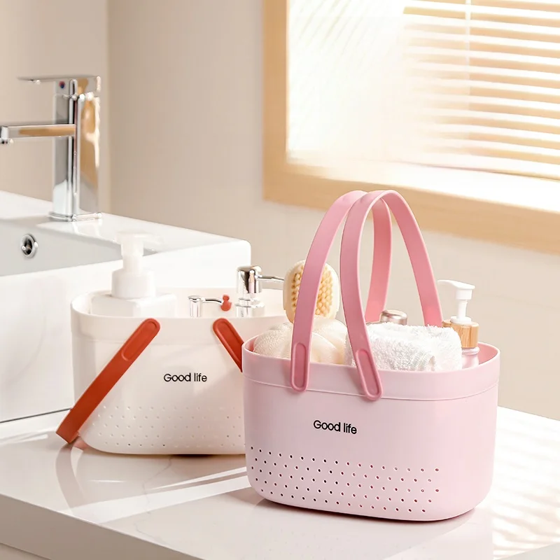 

Large Capaci Bath Basket Plastic Batoom Bathing Supplies Storage Handheld ower Caddy ower Basket Batoom Organizer