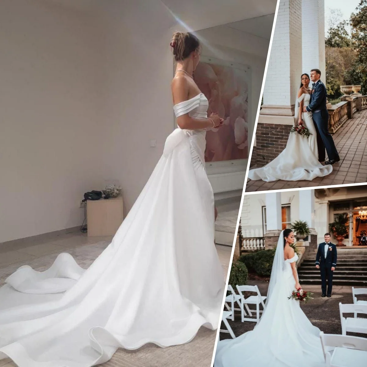 SBS Removable Organza Wedding Overskirt Bridal Train Wedding Floor Length Detachable Wedding Skirt Bridal Overlay Skirt