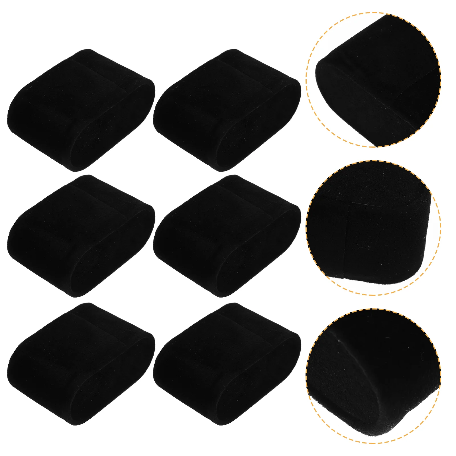 6 Pcs Watch Organizer Holder Pillow Bracelets Black Cushions Velvet Surface for