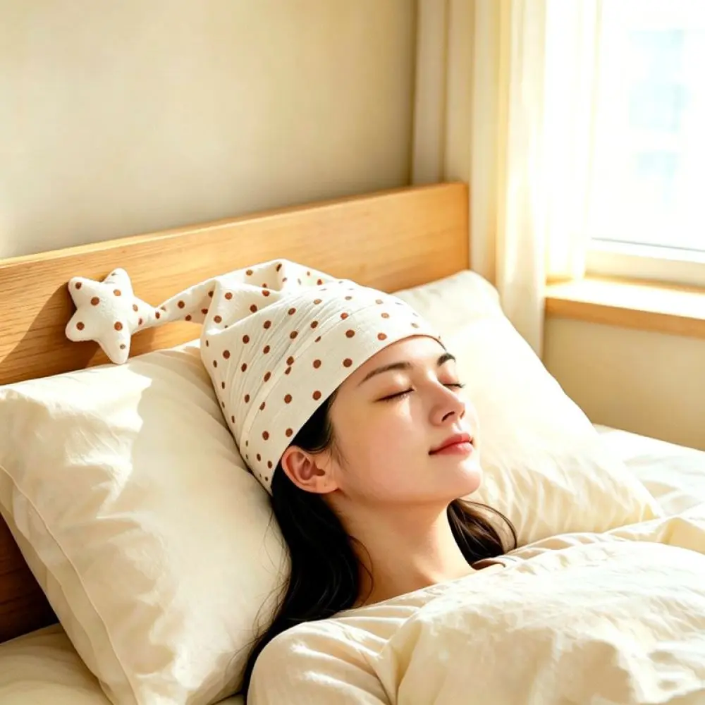 Comfy Sleep Cap For Women Breathable Night Bonnet Elastic Head Protection Hat Lightweight Indoor Air Conditioning Headwear