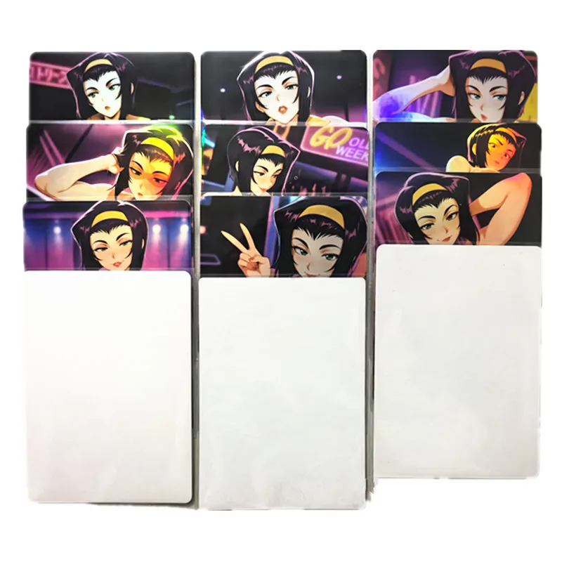 9Pcs/set Classic Anime Character Cowboy Bebop Faye Valentine Homemade Double Sided Sexy Card Manga Game Gift Toy Collection