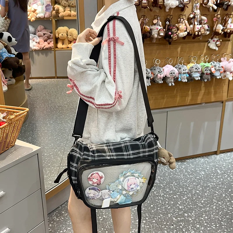 Richme Aesthetic Casual Women Bags Fashion New JK Uniform Harajuku Crossbody Shoulder Ita Bag Female Plaid Commute Bolso Mujer