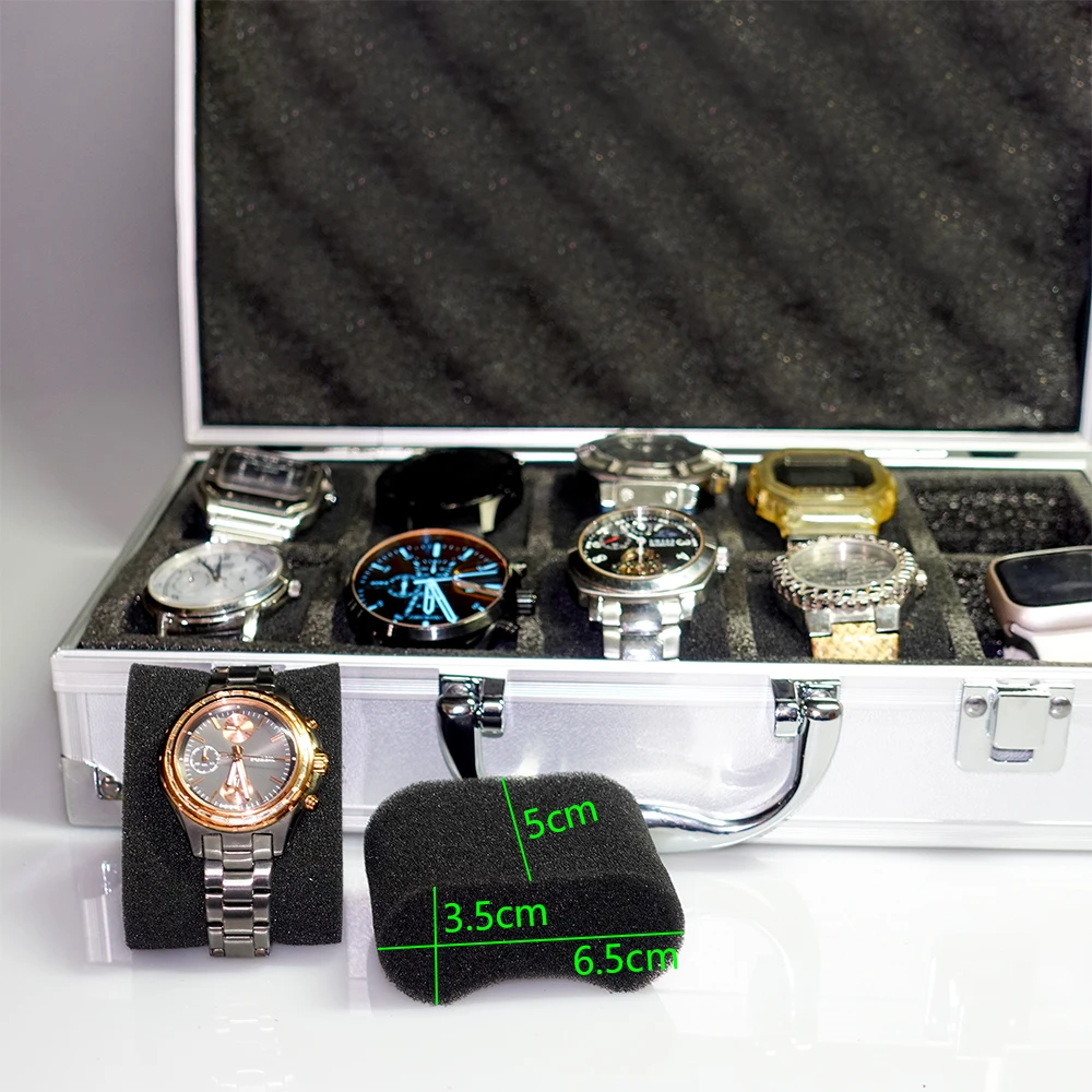 10 Girds Luxury Premium Quality Watch Box Aluminum Alloy Produc Pattern Storage Clock Box Collection Display Gift Boxes