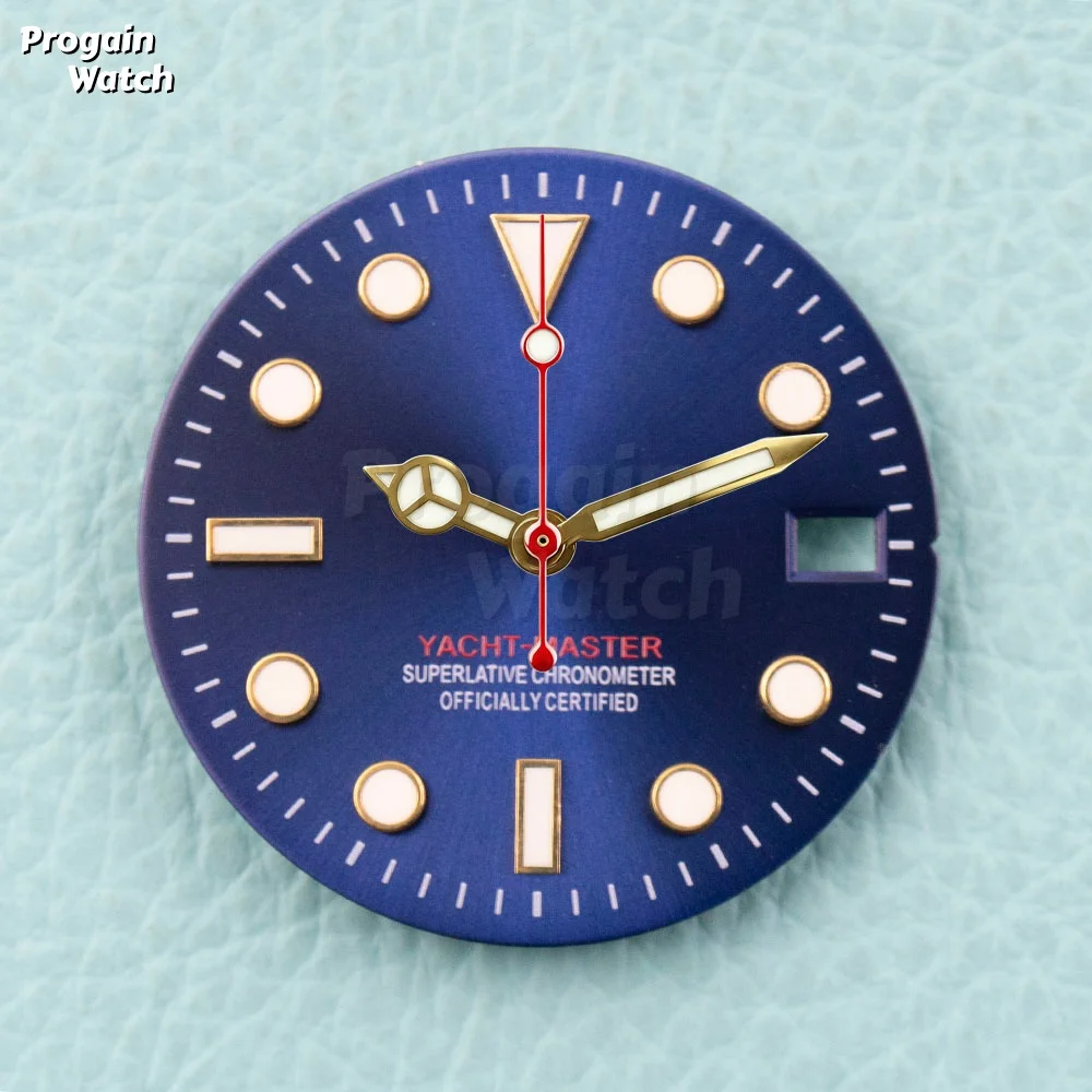 Nh35 Dial 28.5mm for Yacht-Master Watch Dial Hands Green Luminous for Mod Nh35 Nh36 Movement Watch Face Watches Accessories