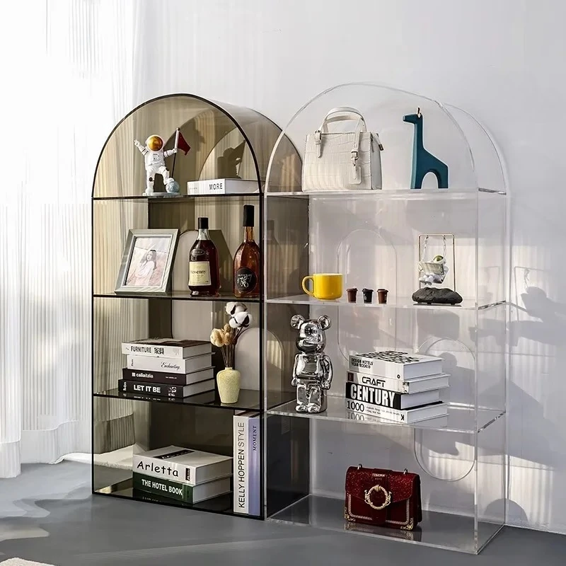X-S Nordic acrylic bookshelf figure shelf living room creative light luxury floor multi-layer wall bookshelf HG