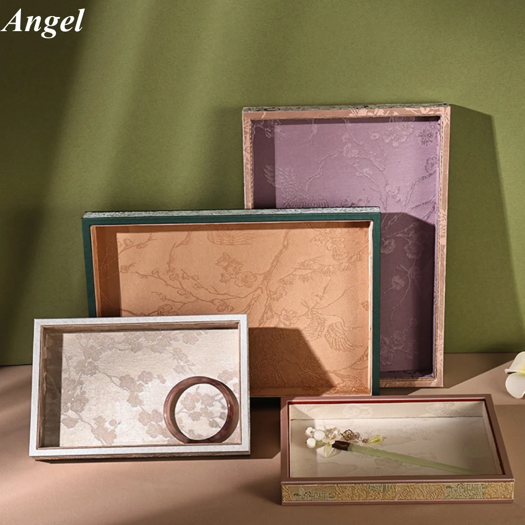 High end jewelry tray display tray, Chinese style jewelry viewing tray, pearl agate jade jewelry storage and placement