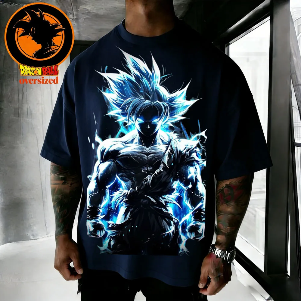 2026 Sommer Dragon Ball Retro Reine Baumwolle Herren T-Shirt Wukong Bedruckt Übergroßes Freizeithemd Unisex Eltern-Kind-Set