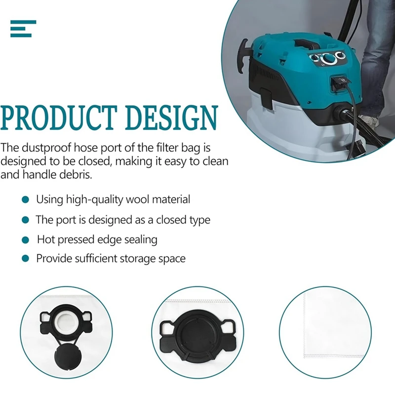 A15Q-12Pcs Dust Bags For Nilfisk 107419593 ATTIX33/44,Vl200aero 20/21,Aero 25/26/31,VC2010L/VC2511 Vacuum Cleaner Parts