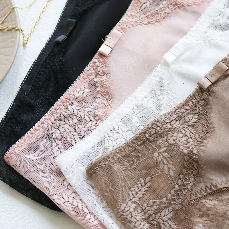 

SuyaDream женские трусики 2 шт./лот 100% натуральный шелк на подкладке сексуальные кружевные трусы повседневная одежда удобное интимное нижнее белье розовый белый