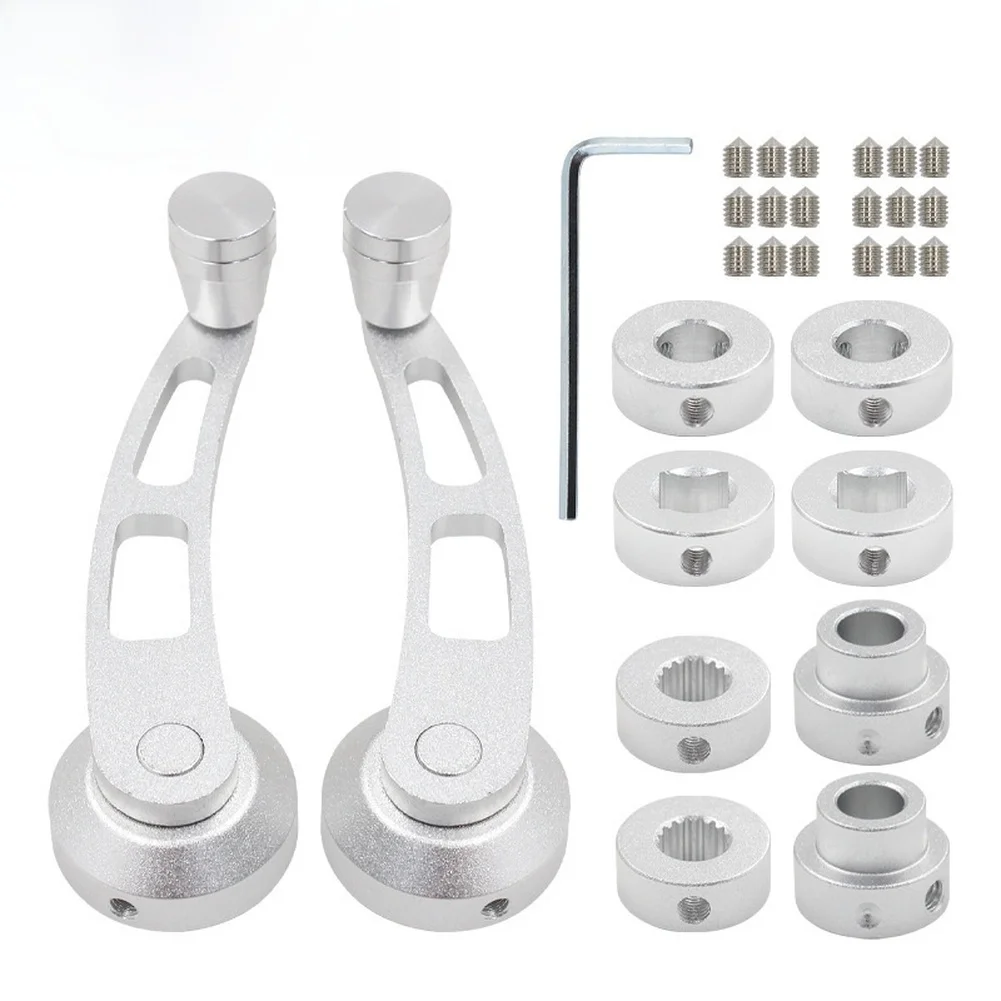 

Черная алюминиевая заготовка, многофункциональная намотка оконной рукоятки для двери автомобиля, 2 шт. в упаковке с 3 адаптерами и установочным комплектом