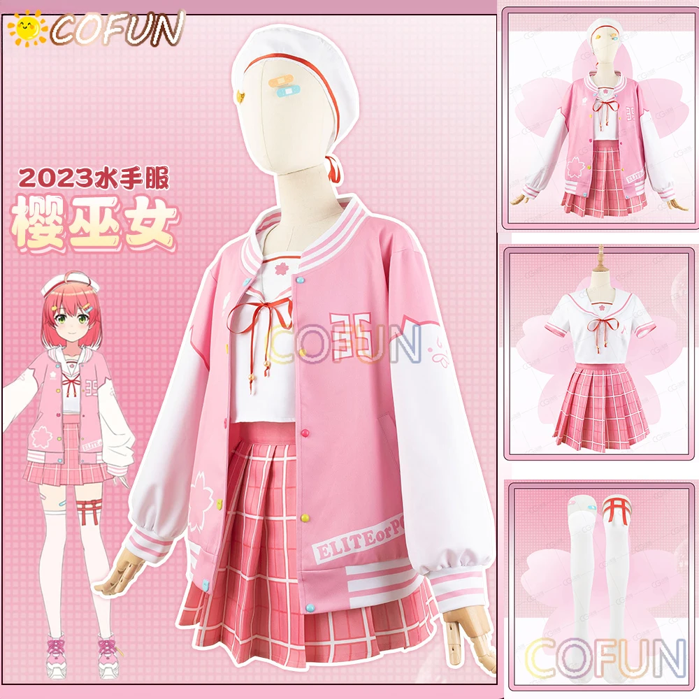 

COFUN Vtuber Hololive Sakura Miko Cosplay Costume Maid Dress YouTuber Sexy Pink JK Uniform Activity Party Clothing Lolita Dress