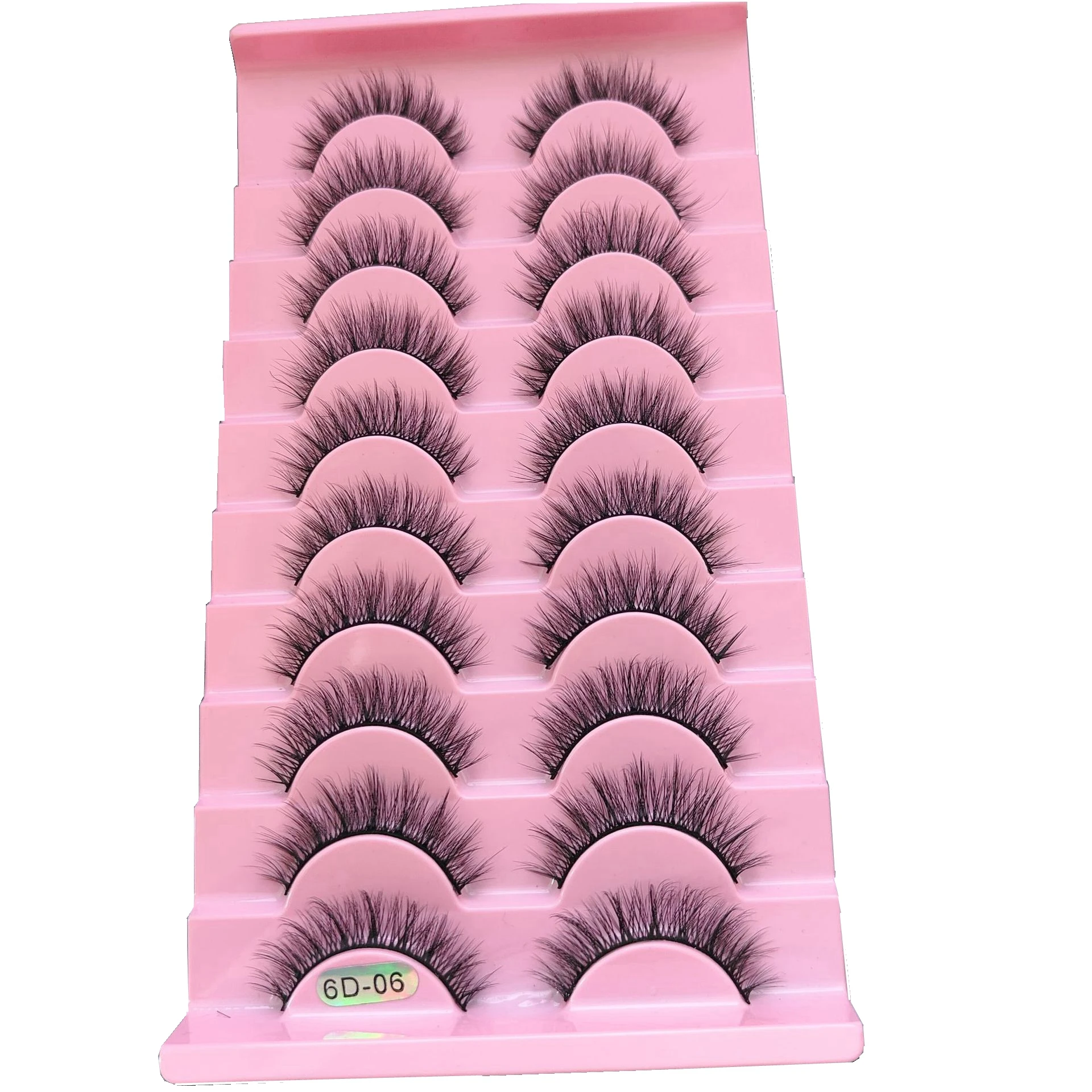 HBZGTLAD Natural Long Cosplay Makeup Cross Full Strip 3D mink False Eyelashes Black Eye Lashes and Cat Eye Lashes 10 pairs