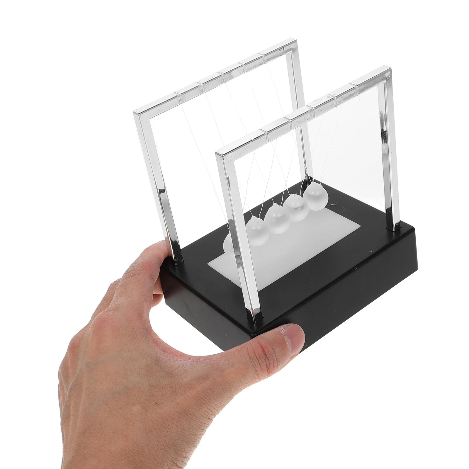 كرات البندول مهد ضوء اللون تغيير كرات زجاجية LED التحويل التنفيذي مكتب الديكور هدية قاعدة سوداء م