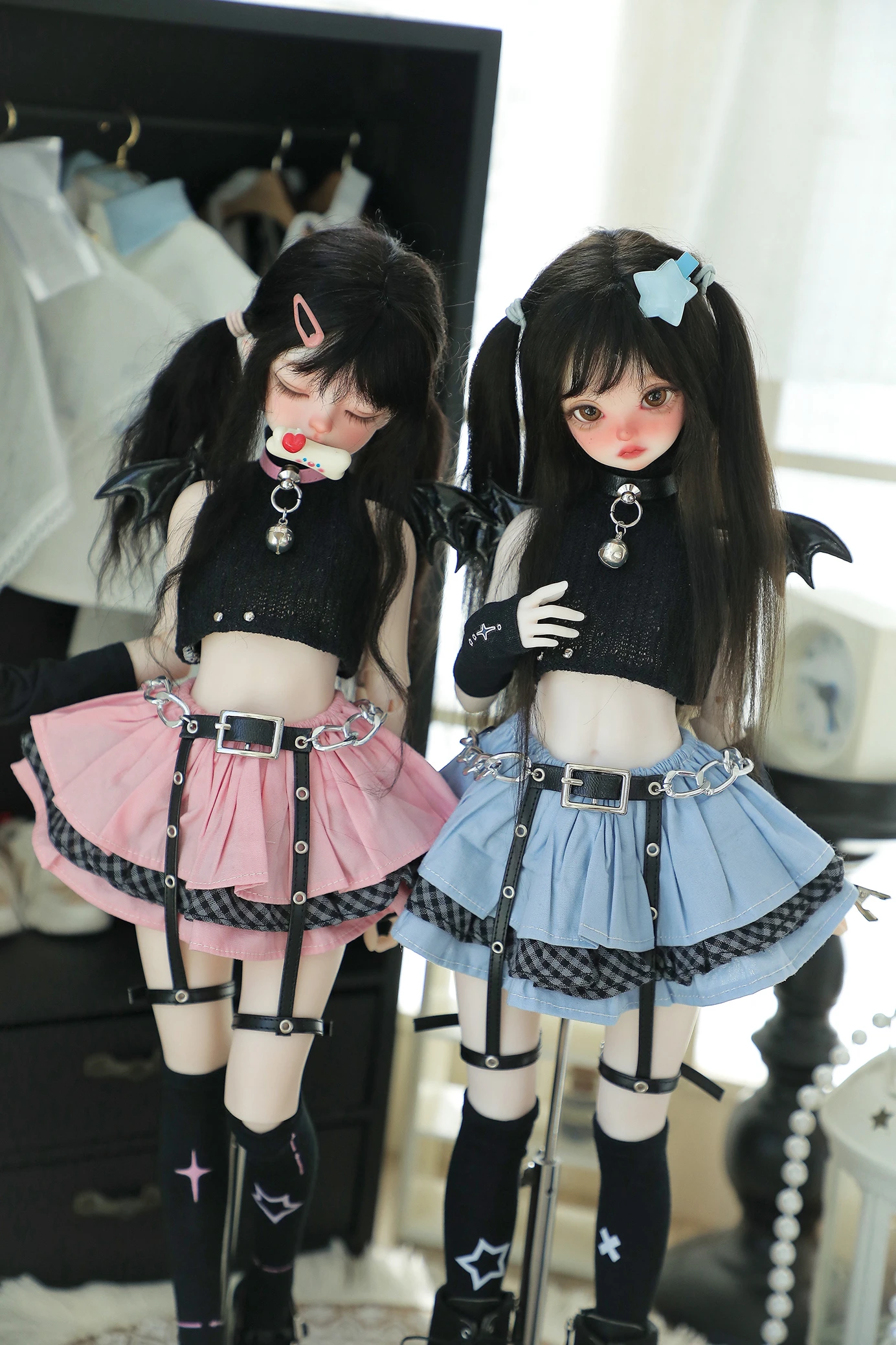 BJD Doll Clothes Suitable for 1/4 size MSD MDD Cute Doll Clothes Sweetheart Devil Skirt Set Doll Accessories (5 points)