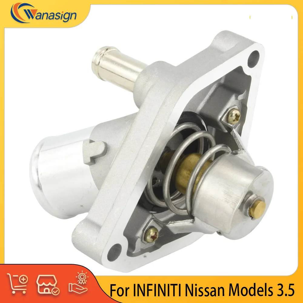 Engine Parts Coolant Thermostat Fit 3.5 L V6 Gas For Select 03-21 INFINITI Nissan Models 3.5L