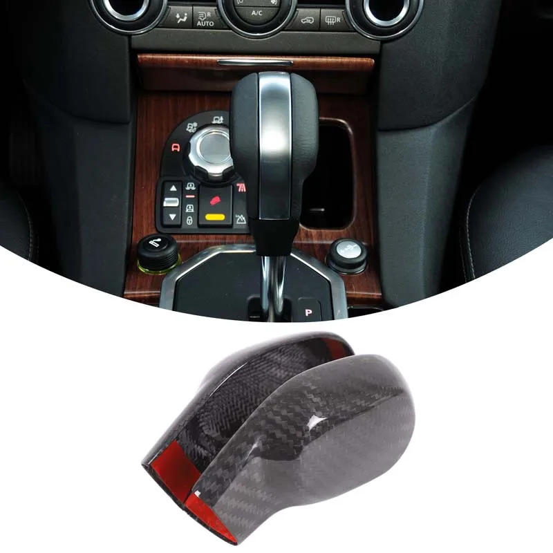 For Land Rover Discovery 3 LR3 Discovery 4 LR4 2004-2012 Real carbon fiber car gearbox head cover sticker car accessories