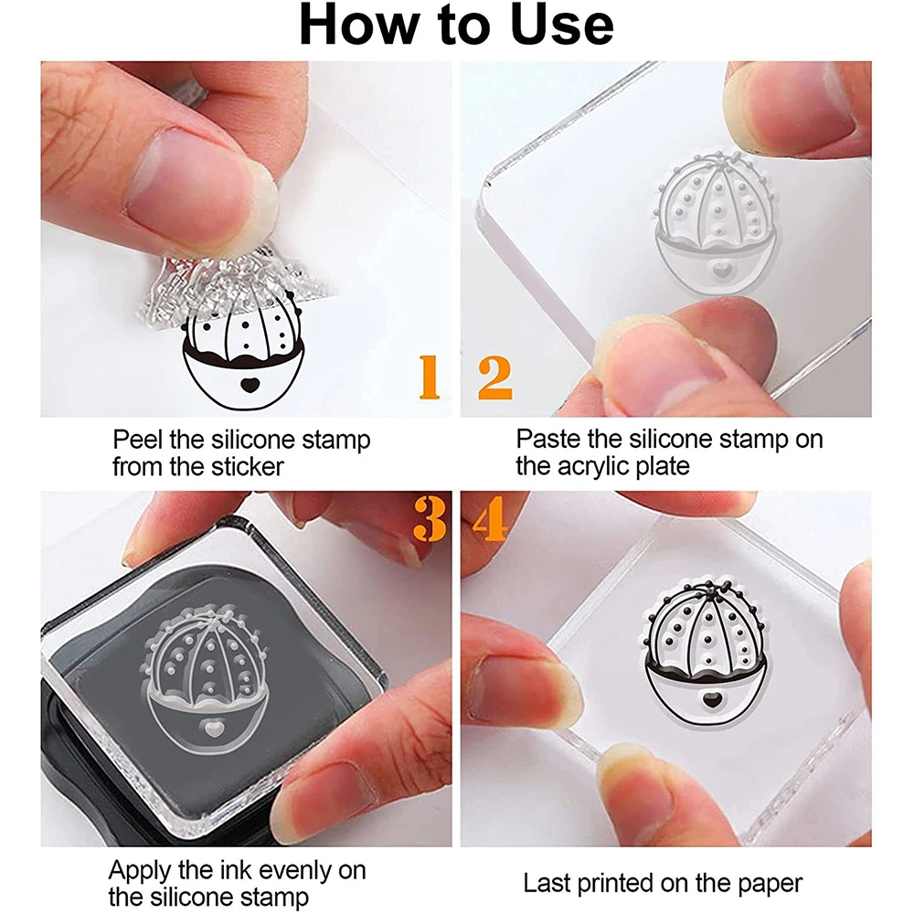 9 Sheets Cactus Theme Silicone Clear Stamps Seal for Card Making Decoration and DIY Scrapbooking  bookmark Crafts Diaries Album