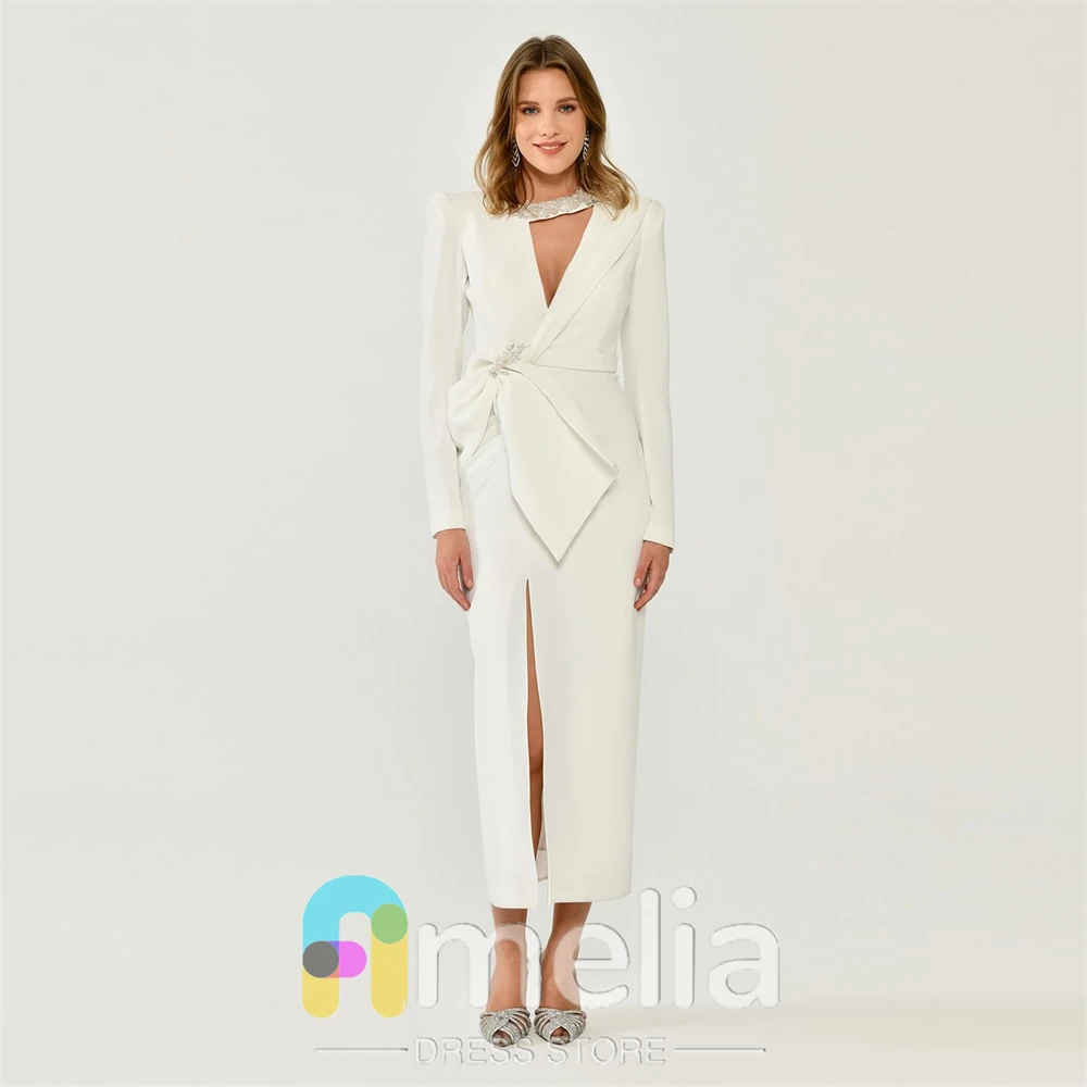 Amelia Elegant Party dresses Woman V Neck Dirlls Long Evening Prom Dresses for Special Occasions Formal Gowns For Dubai 2024
