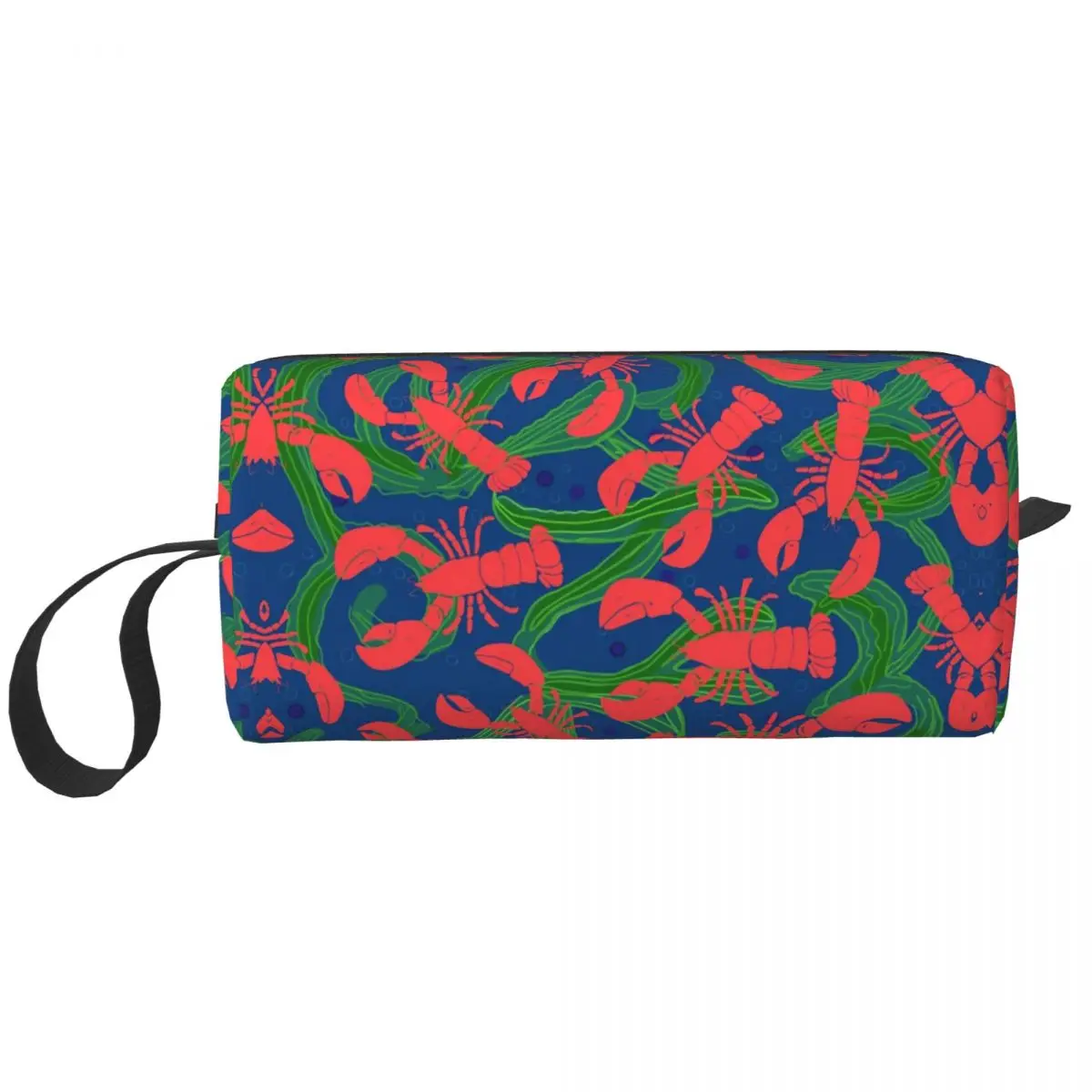 Lobsters And Seaweed Makeup Bag Cosmetic Organizer Storage Dopp Kit Toiletry Cosmetic Bag for Women Beauty Travel Pencil Case