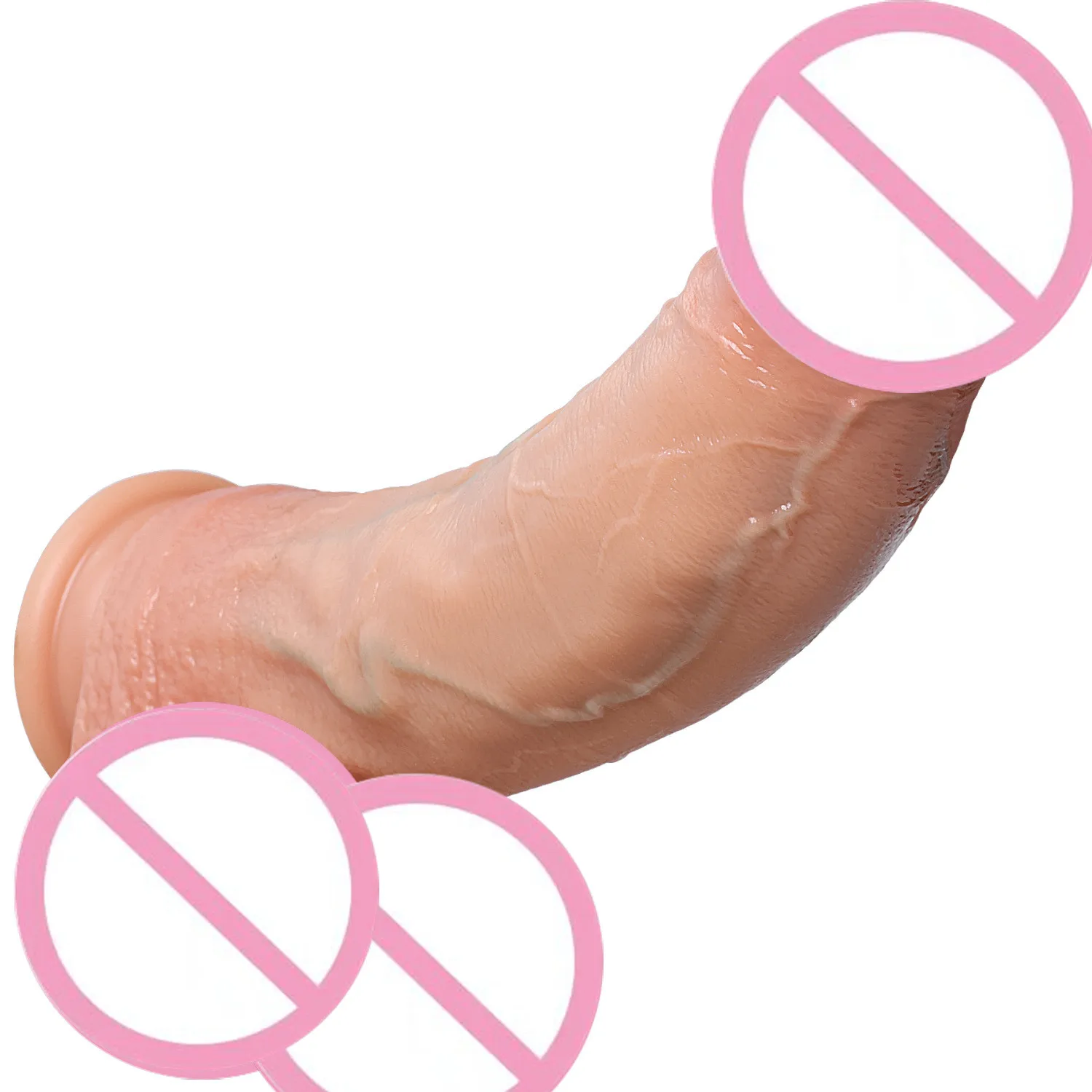 Realistic Skin Soft Thick Dildo Double Silicone Small Penis Woman Man Anal Sex Toys Suction Cup Dick Big Glans Masturbators Cock