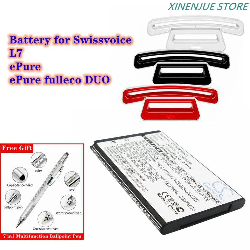 Cordless Phone Battery 3.7V/650mAh 043048,SV20405855 for Swissvoice ePure,ePure Fulleco DUO,L7