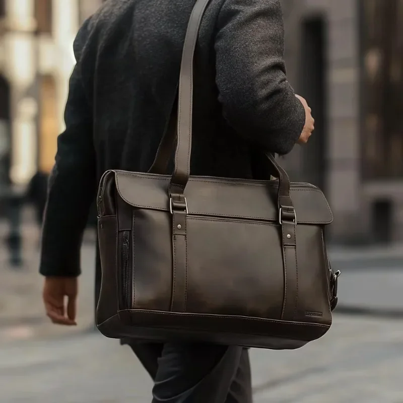 Durable Leather Men's Brown Shoulder Bag Men's Crossbody Bag