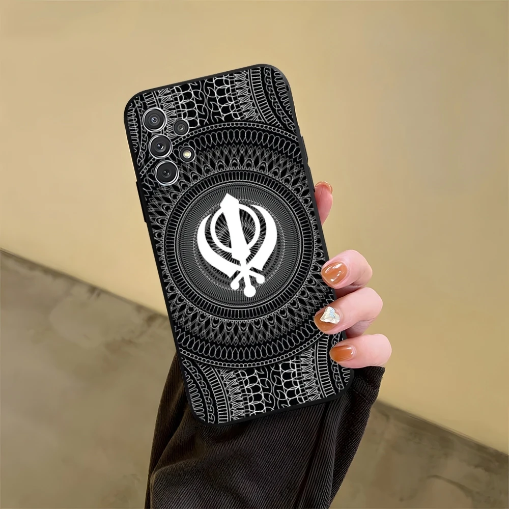 Sikh Khanda Sikhism Phone Case for Samsung Galaxy S23 S24 S20 S21 S22 Ultra Fe Plus M54 A34 A54 A24 A52 A53 Coque