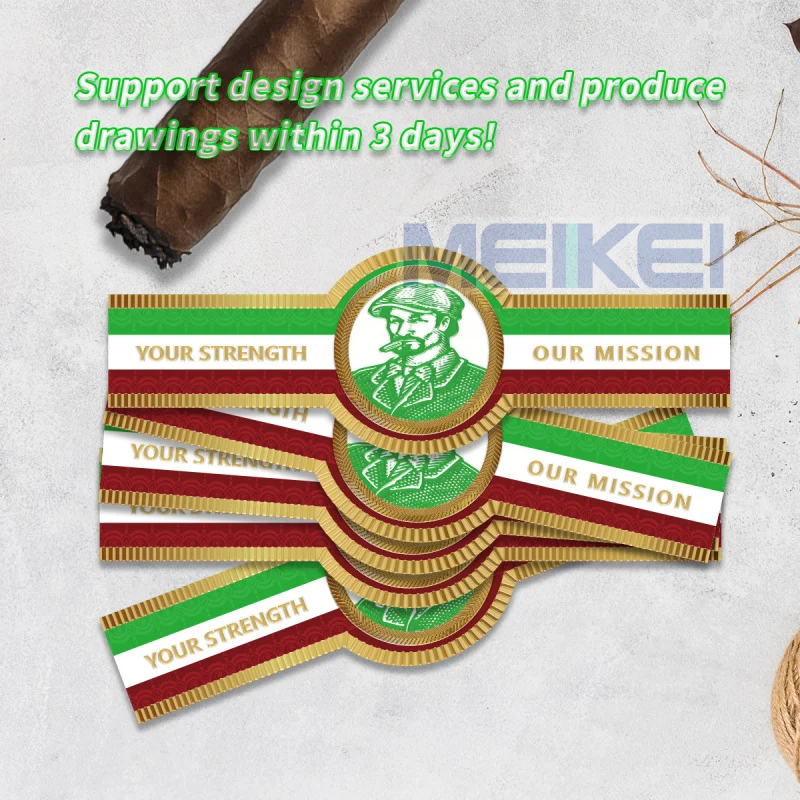 custom.Classy Birthday Cigar Bands Hot Sale 3D Embossed Cigar Label Without Adhesive Cuban Cigar Label Foil