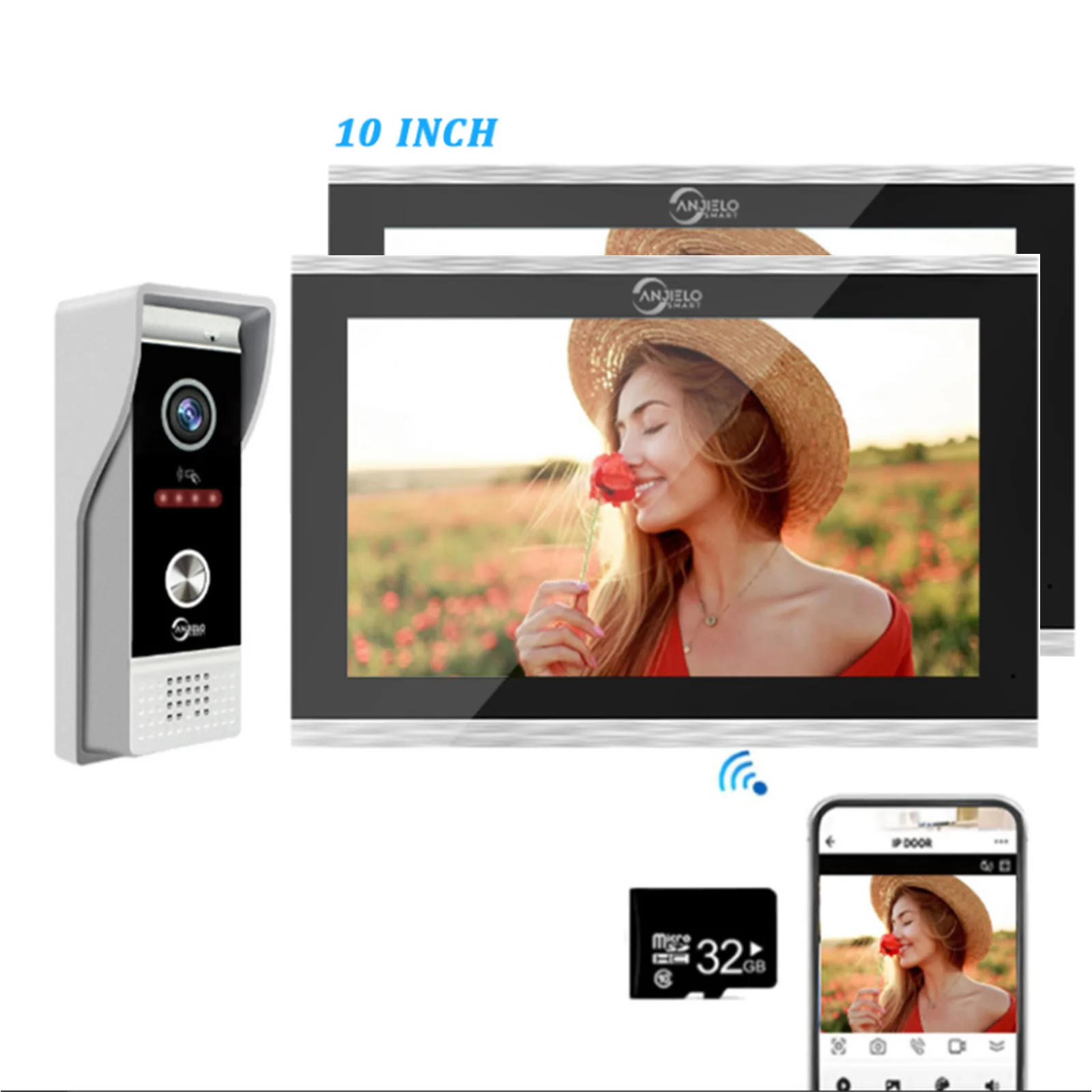 

Беспроводной видеодомофон с сенсорным экраном Tuya, IC-карта камеры может разблокировать умный дверной звонок удаленно