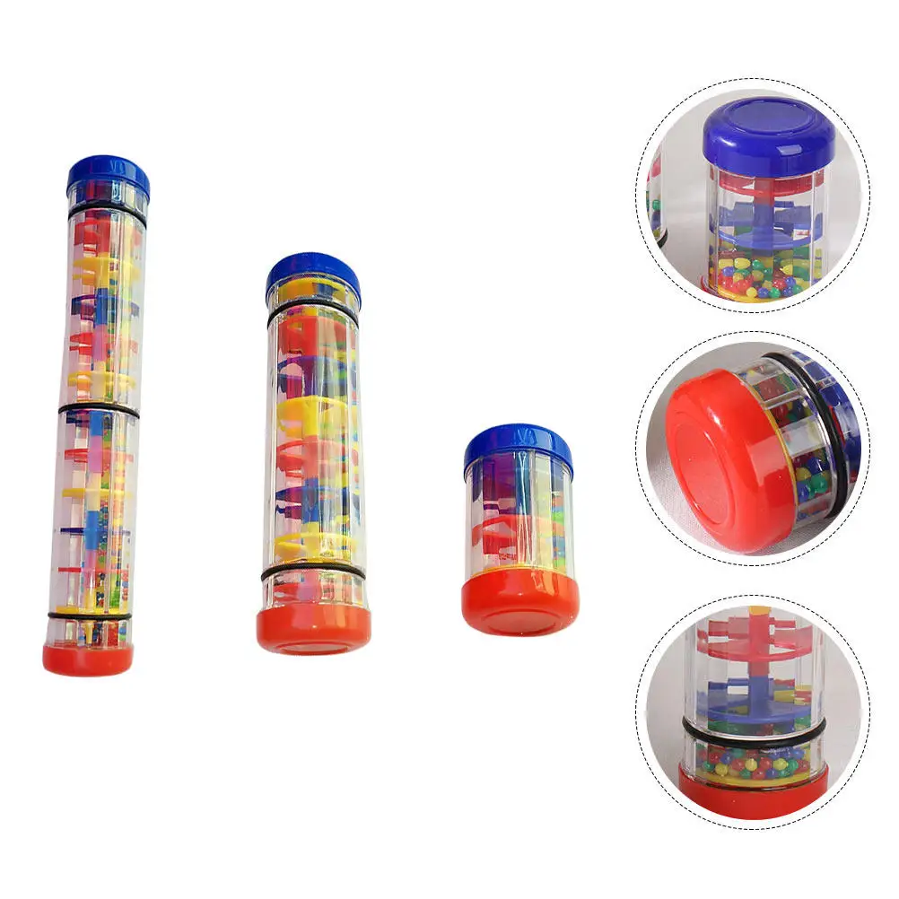 3Pcs Percussion Instrument Rainmaker Rain Sound Handshake Infant Grasping Early Educational Rain Rattle Musical