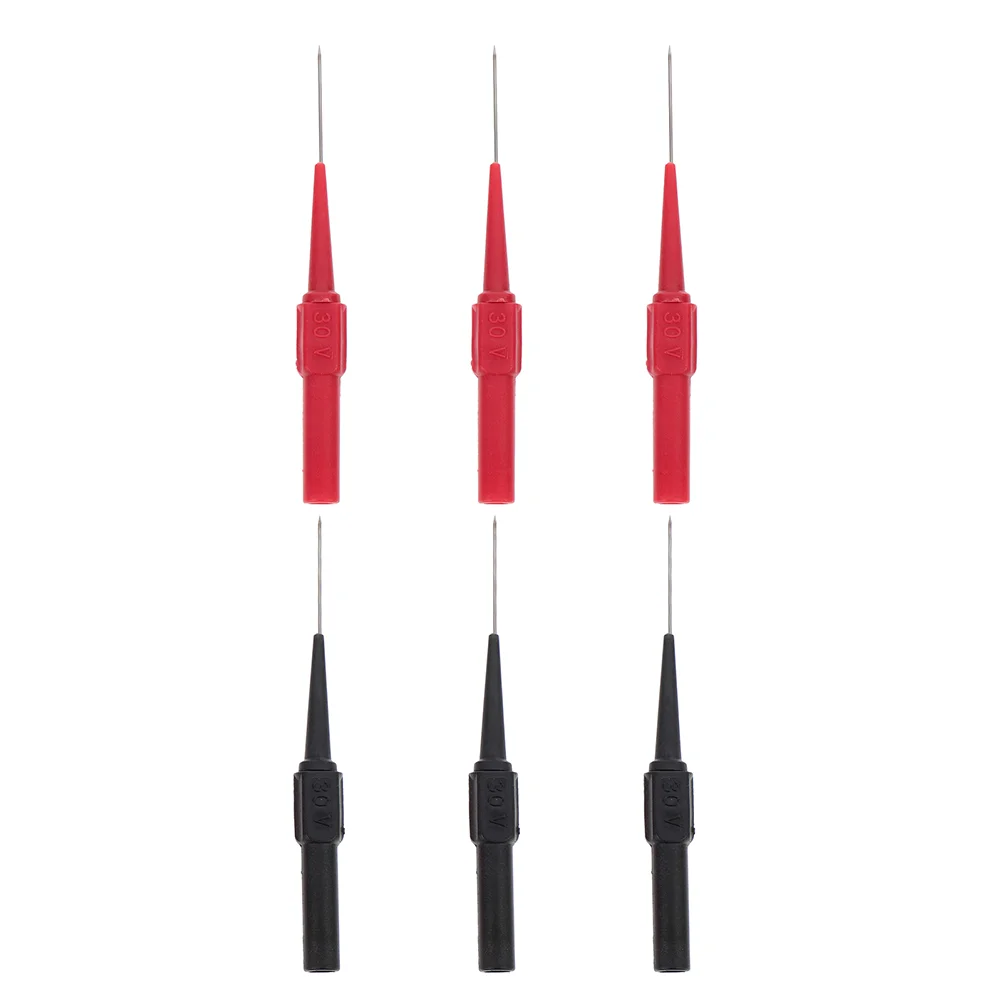 

6 Pcs Test Probe Wire Piercer Metal Pinpointer Probes Car Piercing Nickel-plated Brass Multimeter Leads
