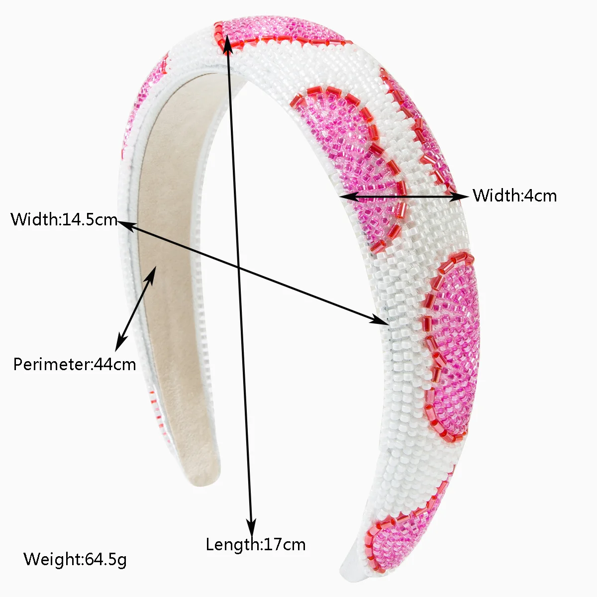 Hot-selling new hand-sewn rice beads, love headband, femininity, wide edge, high quality, going out to press hair accessories, h