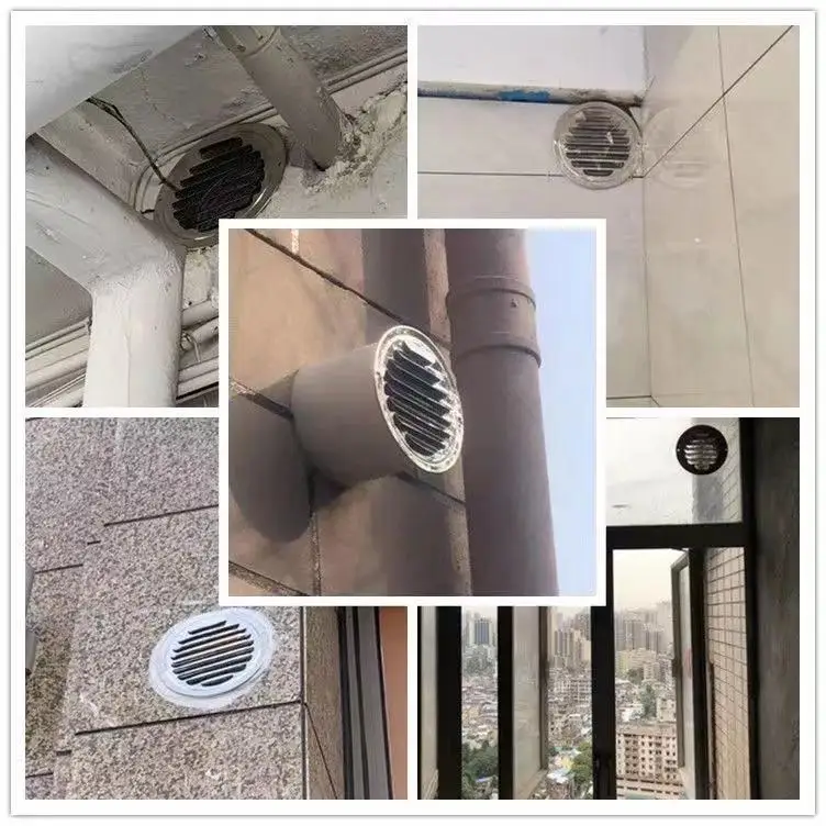 Cubierta de malla de ventilación plana de acero inoxidable 304, campana de escape de pared exterior, tapa de lluvia, campana de escape de aceite