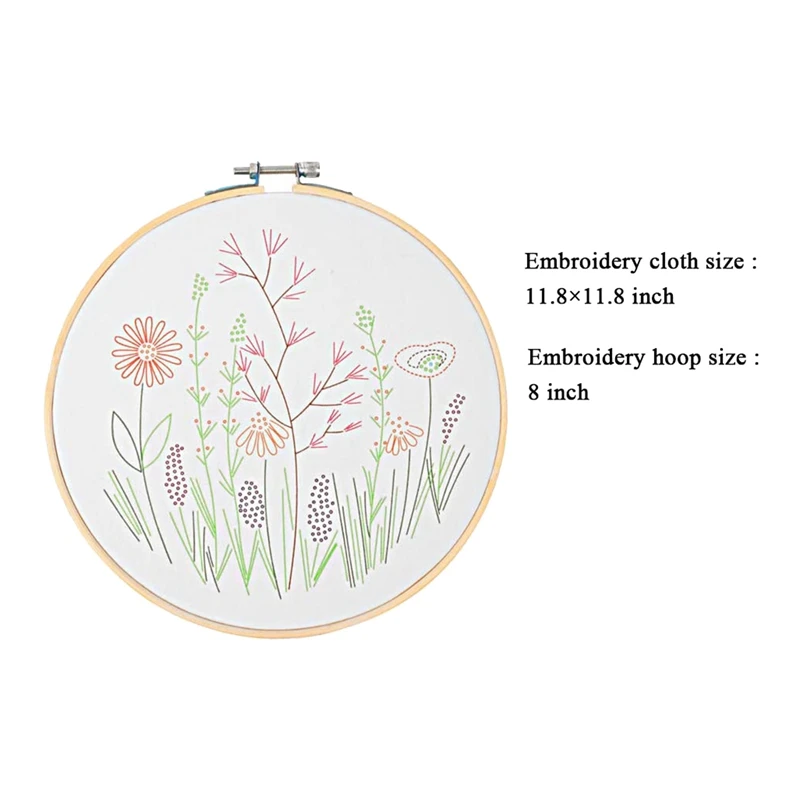 3 Sets Embroidery Starter Cross Stitch Kit With Pattern,Include 3 Embroidery Clothes,3 Embroidery Hoop,Threads And Tools