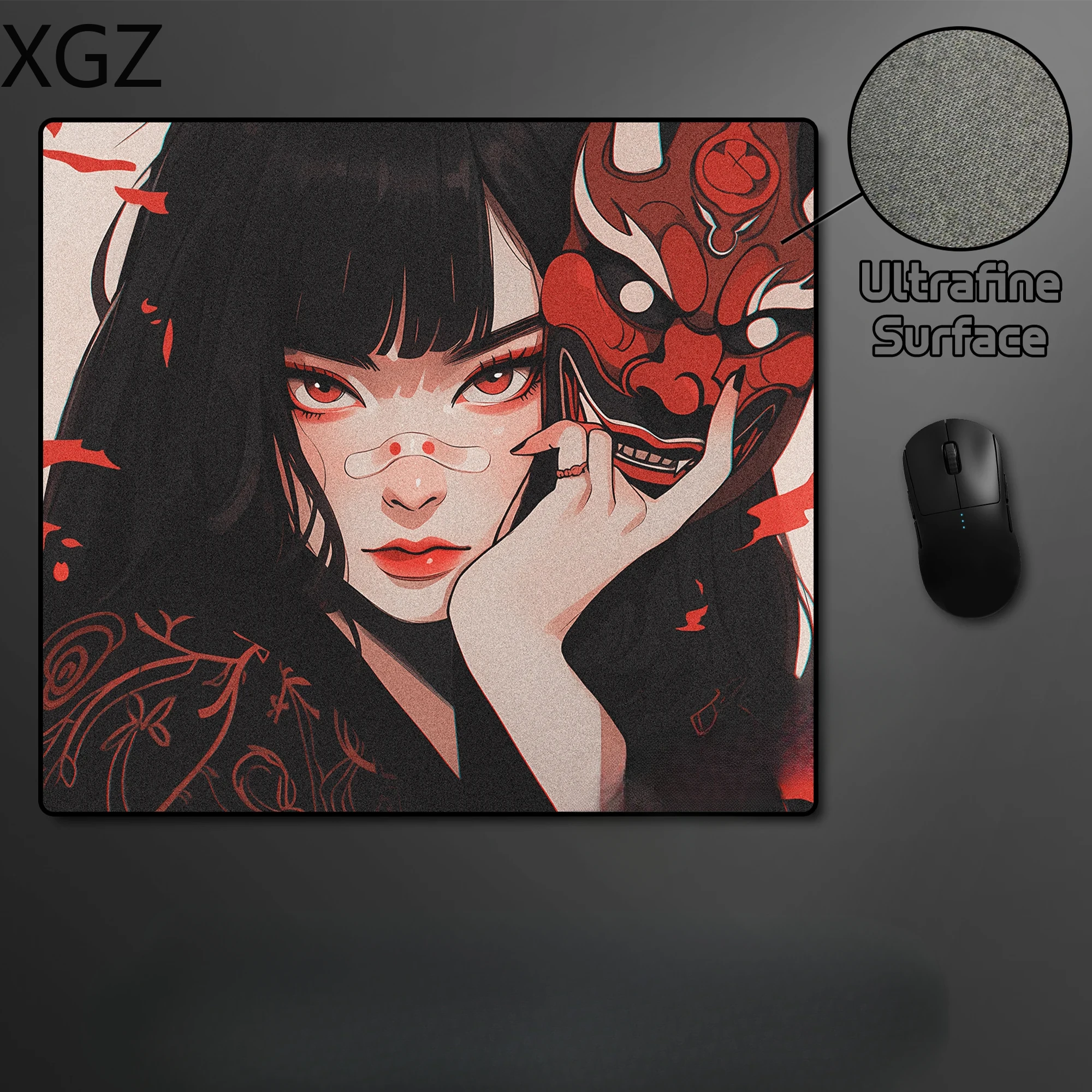 New Mask Girl Ultra-fine Surface Gaming Mousemat 45x40CM E-Sports Office Home Desk Pad Waterproof Anti-Slip Washable