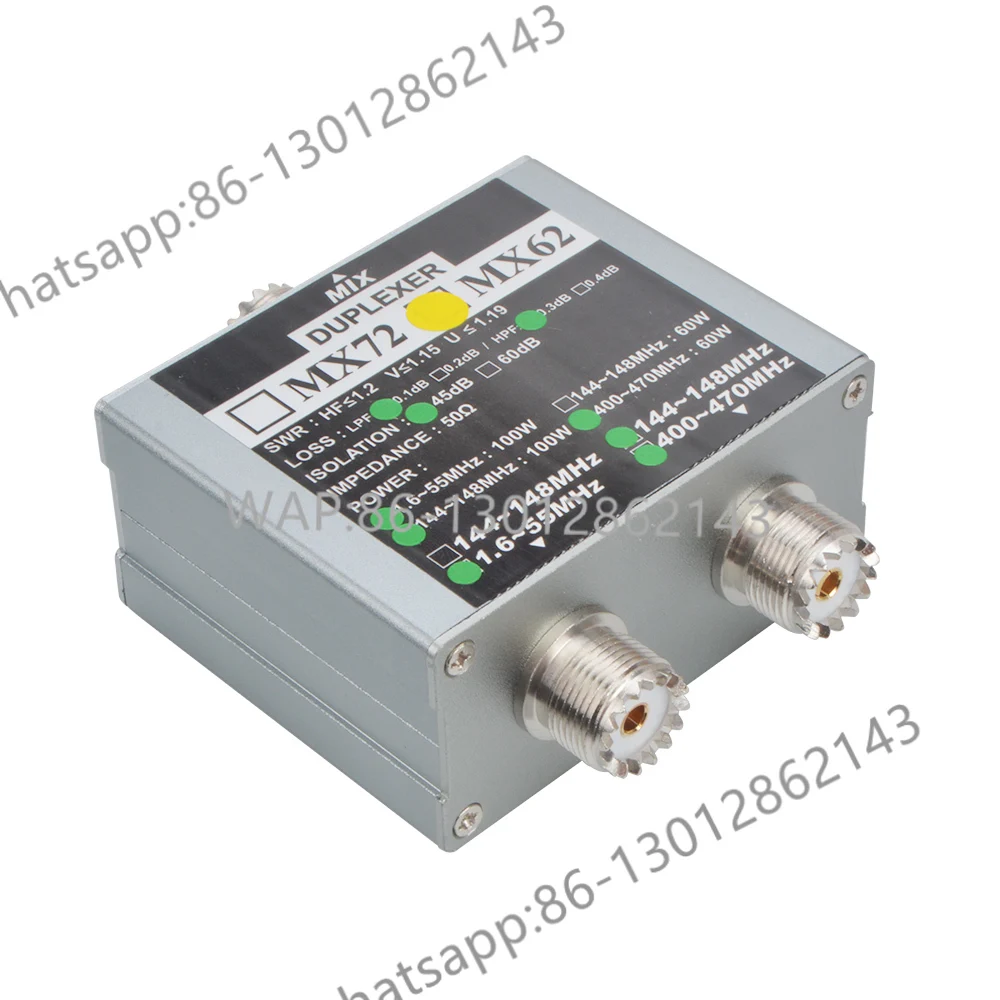 

HF Walkie Talkie Ham VHF UHF Tri-band Amateur two way Radio Antenna combiner MX62 50 ohm 60-100W Linear Antenna Duplexer SO239