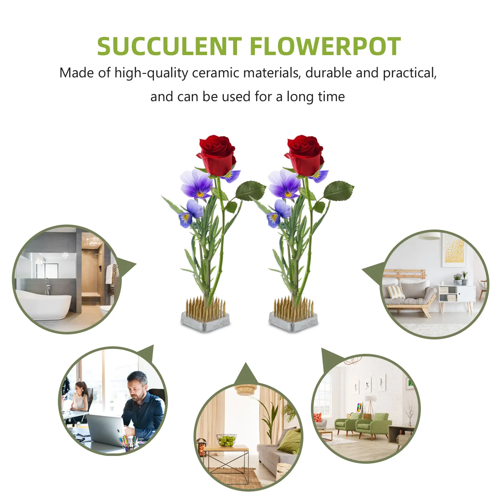

2 Pcs Floral Pins for Plants Jianshan Flower Arranger Stem Arrangement Holder Arranging Supplies