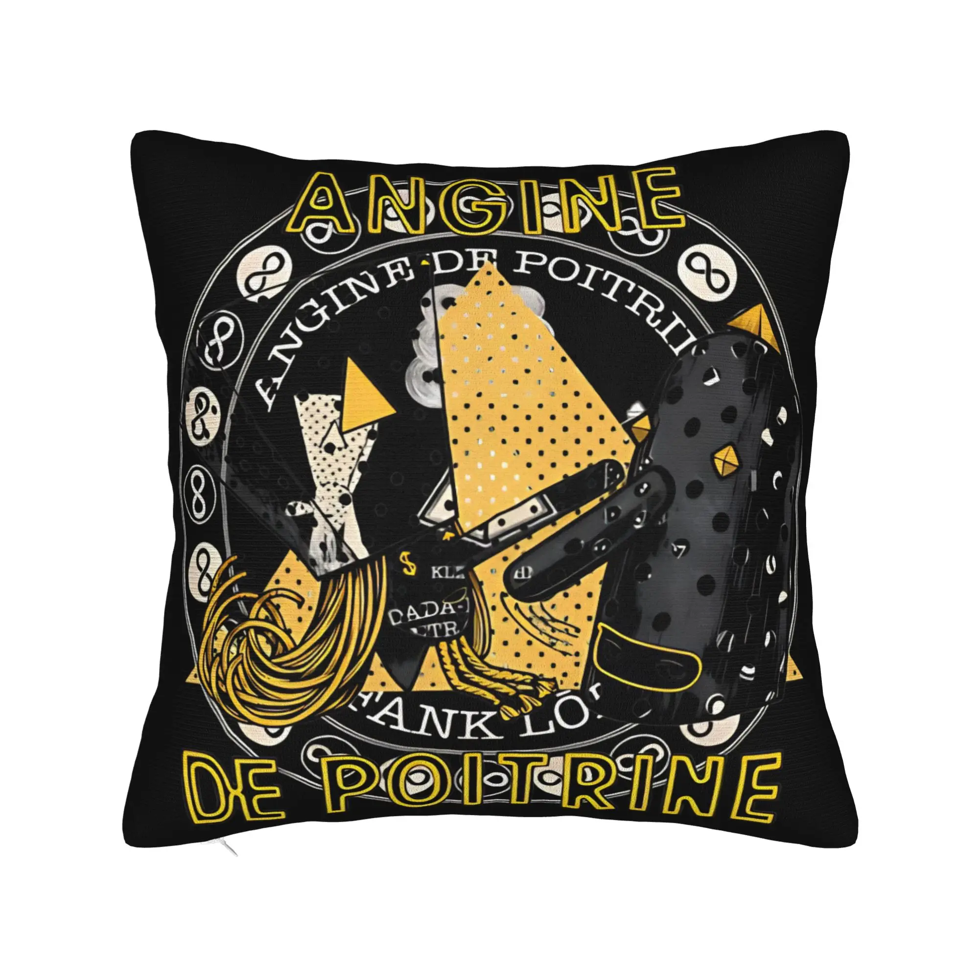 Angine De Poitrine Square Pillow Covers Polyester Room Surreal French Cushion Cover Cute Decor Pillow Cover 40*40