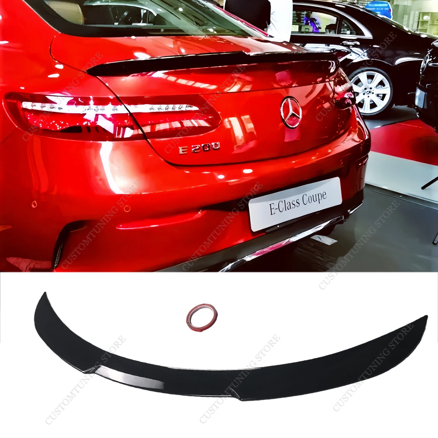 

Gloss Black V Style Rear Spoiler For Mercedes C238 W238 E200 E300 E350 E400 2-Door Coupe 2017-2023 Rear Trunk Boot Spoiler