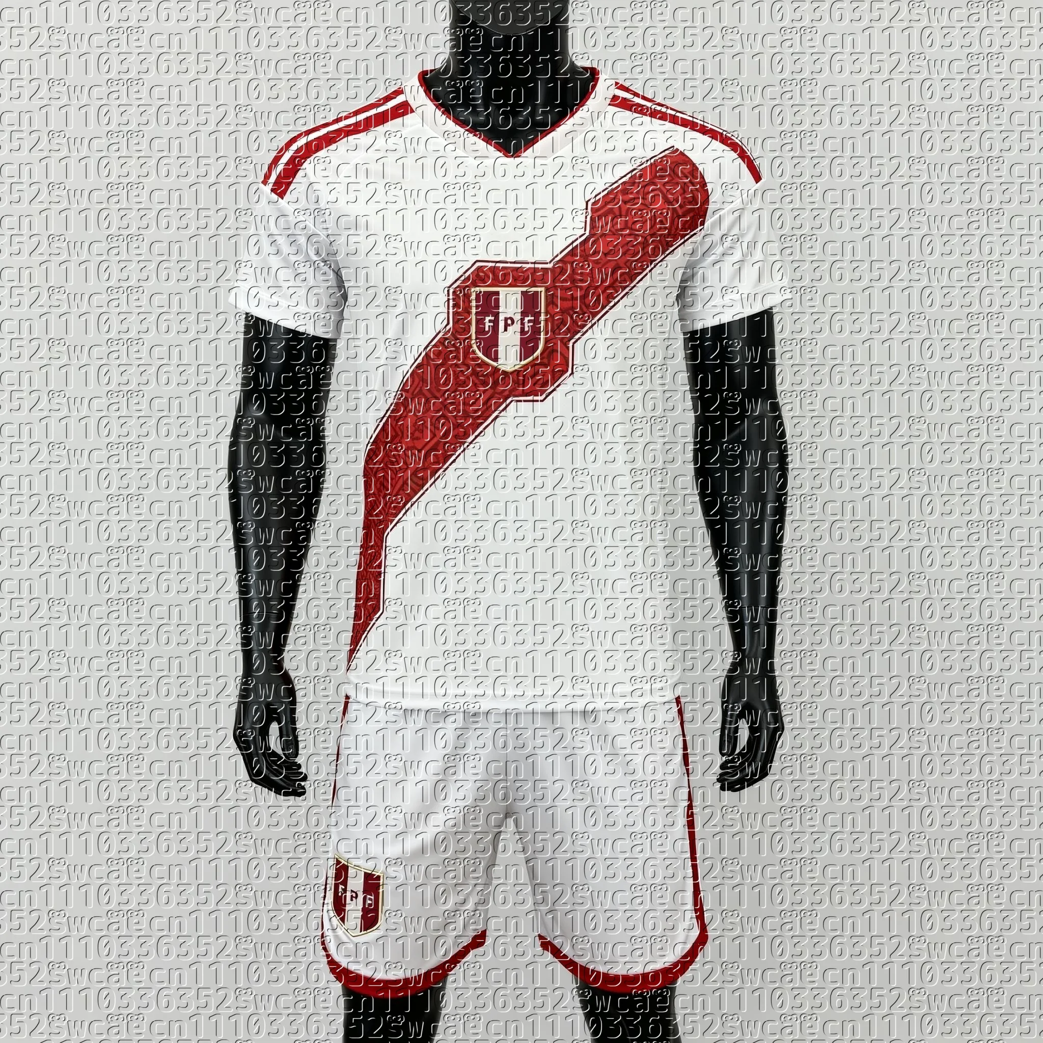 

2026 new men's T-shirt set Peru football jersey team uniform summer training uniform adult sports top shorts