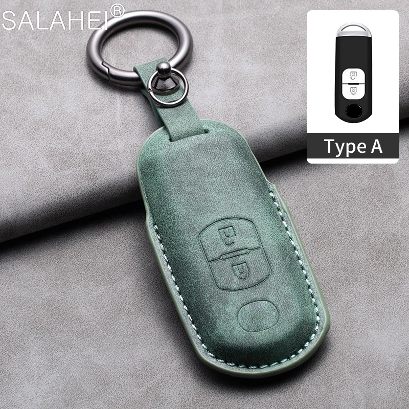 2/3 Buttons Sheepskin Car Remote Key Case Fit For Mazda 2 3 6 Atenza Axela Demio CX-5 CX5 CX-3 CX7 CX-9 2015 2016 2017 2018 2019